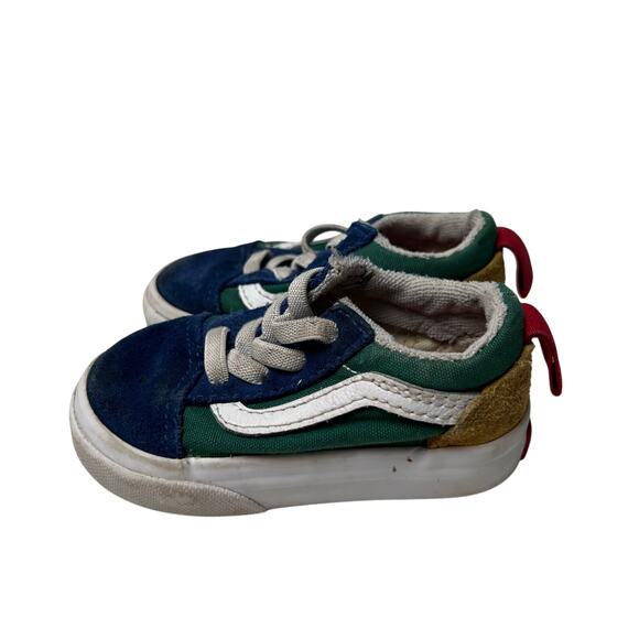 Vans Old Skool Shoes Colorblock Primary Colors Kids Baby Toddler Size 4 - Picture 1 of 8